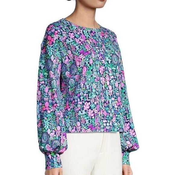 Lilly Pulitzer Kamala Long Sleeve Sweatshirt size Medium - Picture 3 of 12